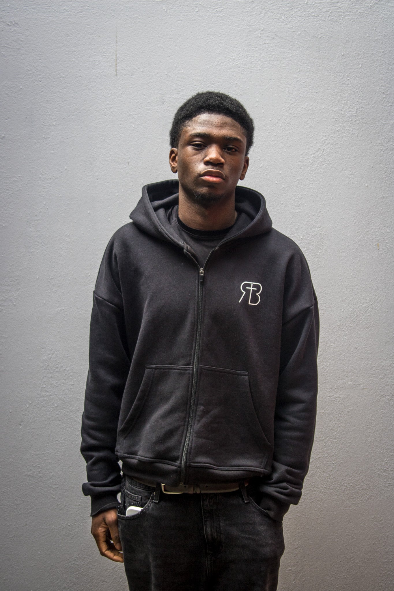 Reborn Zip Hoodie - Black