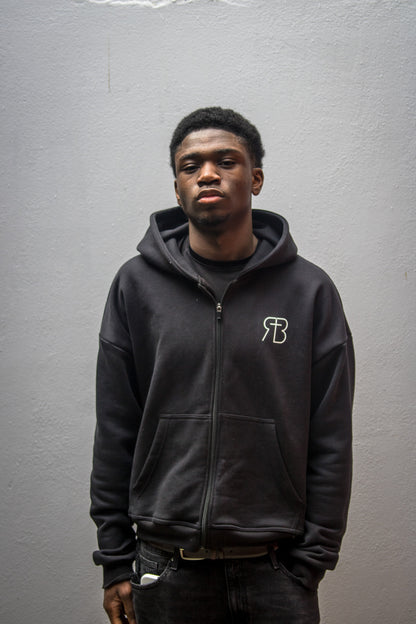Reborn Zip Hoodie - Black